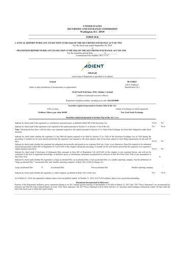 Miniature Adient
 10-K Rapport annuel 