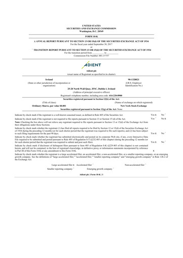 Miniature Adient
 10-K Rapport annuel 2017