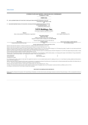Miniature YETI Holdings
 10-K Rapport annuel 2021