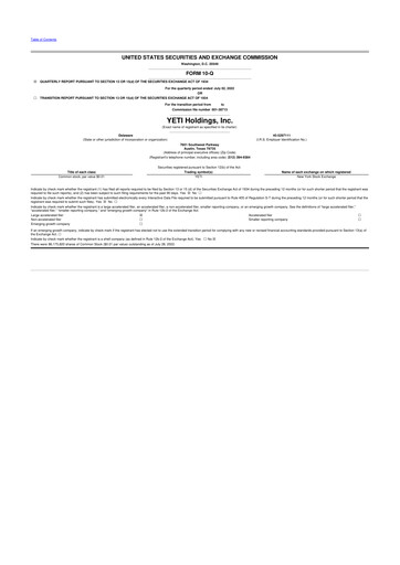 Thumbnail YETI Holdings
 10-Q Quarterly Report FY2022 