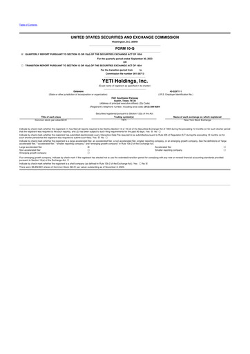 Thumbnail YETI Holdings
 10-Q Quarterly Report FY2023 