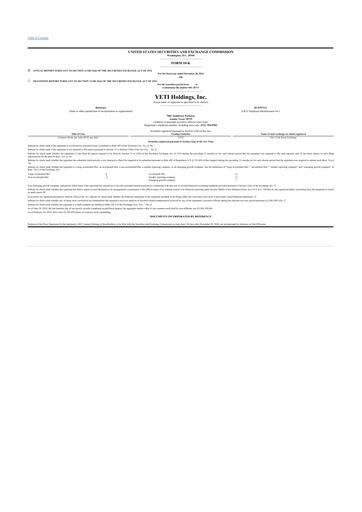 Miniature YETI Holdings
 10-K Rapport annuel 2024