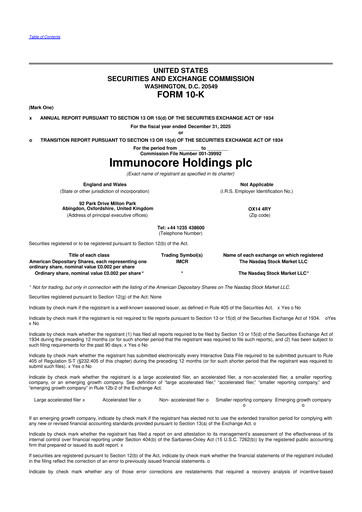 Thumbnail Immunocore 10-K Annual Report 