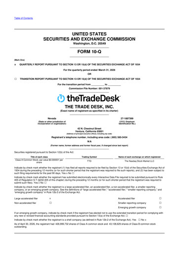 Thumbnail The Trade Desk
 10-Q Quarterly Report FY 