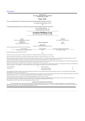 Thumbnail Acushnet Holdings
 10-K Annual Report 2020