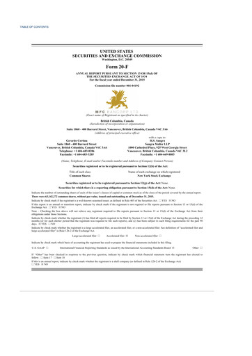 Thumbnail Scully Royalty 20-F Annual Report 