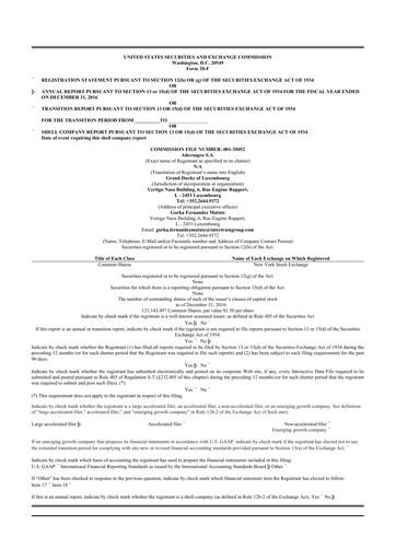 Thumbnail Adecoagro 20-F Annual Report 