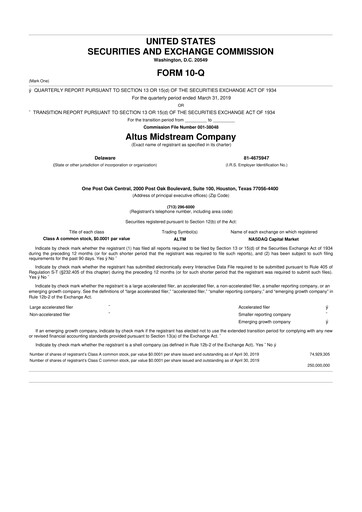 Vorschaubild Kinetik 10-Q Quartalsbericht 2019 