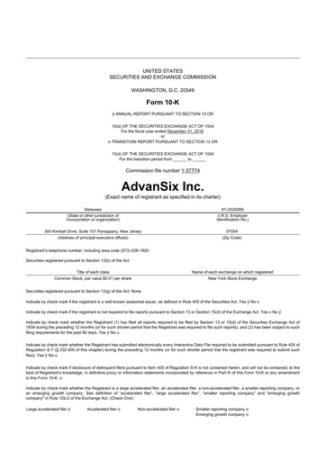 Thumbnail AdvanSix
 10-K Annual Report 2018