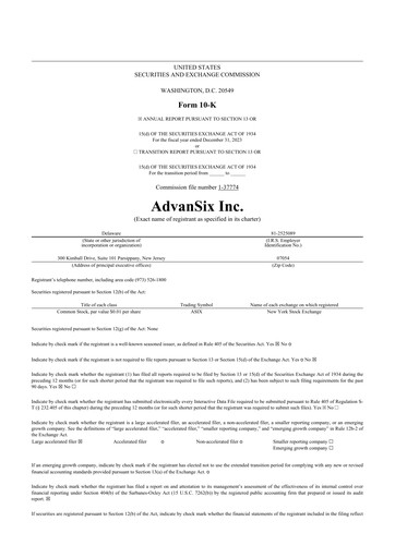 Thumbnail AdvanSix
 10-K Annual Report 2023