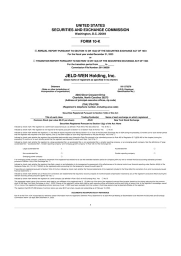 Thumbnail Jeld-Wen 10-K Annual Report 2023
