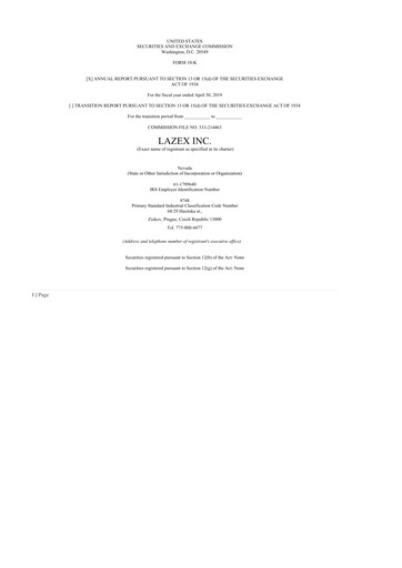 Thumbnail Connexa Sports Technologies 10-K Annual Report 2019