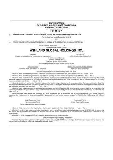 Thumbnail Ashland 10-K Annual Report 2016