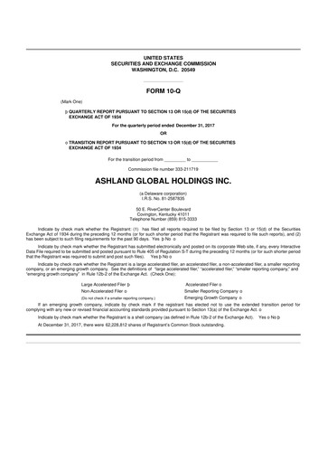 Thumbnail Ashland 10-Q Quarterly Report FY2018 