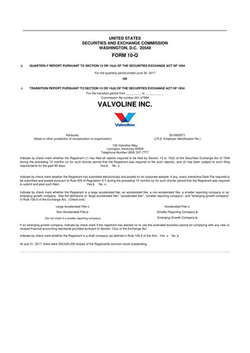 Thumbnail Valvoline 10-Q Quarterly Report FY2017 