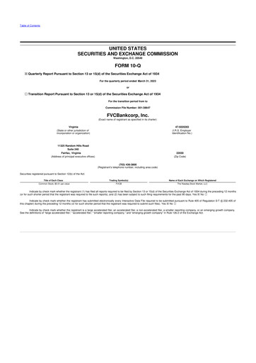 Thumbnail FVCBankcorp 10-Q Quarterly Report FY2023 