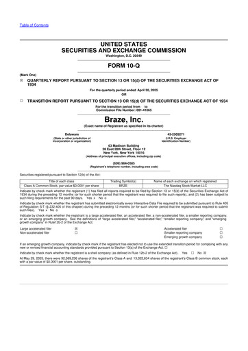 Thumbnail Braze 10-Q Quarterly Report FY2026 