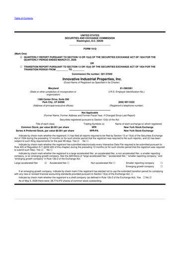 Thumbnail Innovative Industrial Properties
 10-Q Quarterly Report FY2026 