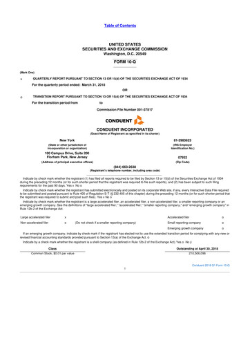 Miniature Conduent 10-Q Rapport trimestriel 2018 