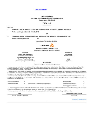 Miniature Conduent 10-Q Rapport trimestriel 2018 