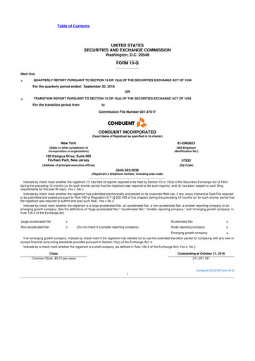 Miniature Conduent 10-Q Rapport trimestriel 2018 