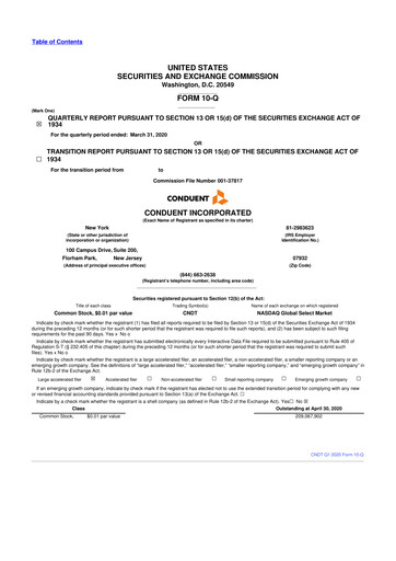 Miniature Conduent 10-Q Rapport trimestriel 2020 