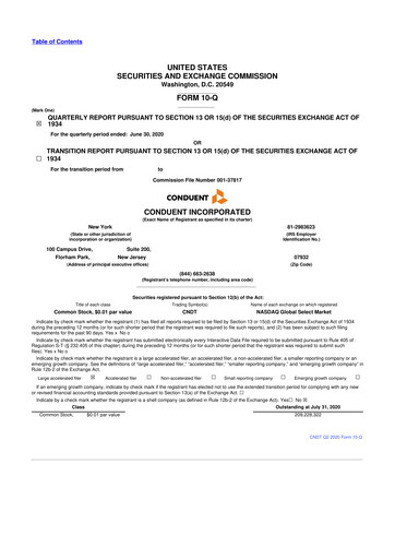 Miniature Conduent 10-Q Rapport trimestriel 2020 