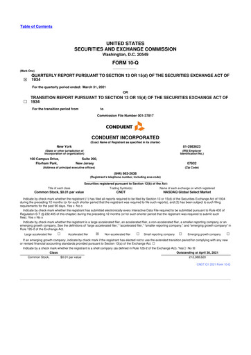 Miniature Conduent 10-Q Rapport trimestriel 2021 