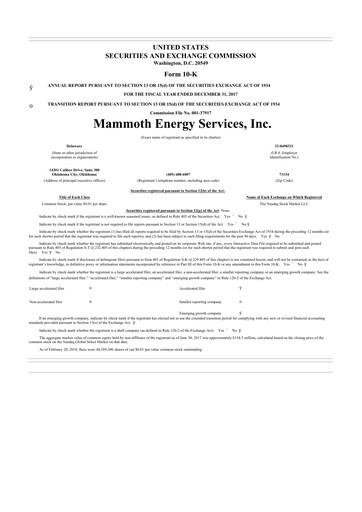 Thumbnail Mammoth Energy Services 10-K Annual Report 2017