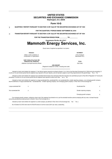 Thumbnail Mammoth Energy Services 10-Q Quarterly Report FY2018 
