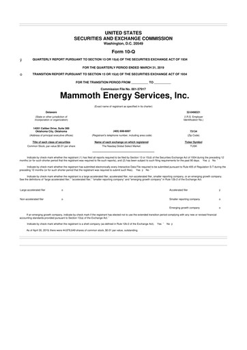 Thumbnail Mammoth Energy Services 10-Q Quarterly Report FY2019 