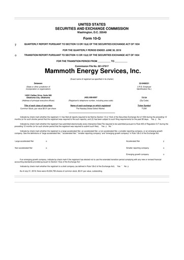 Thumbnail Mammoth Energy Services 10-Q Quarterly Report FY2019 