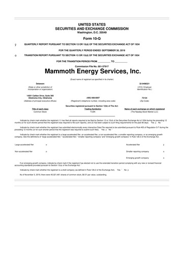 Thumbnail Mammoth Energy Services 10-Q Quarterly Report FY2019 