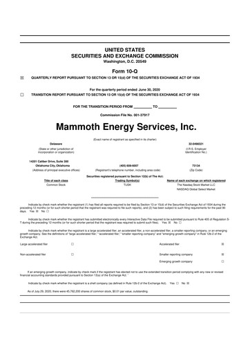 Thumbnail Mammoth Energy Services 10-Q Quarterly Report FY2020 
