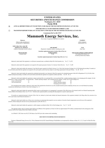 Thumbnail Mammoth Energy Services 10-K Annual Report 2024