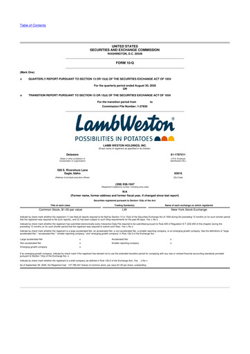 Thumbnail Lamb Weston 10-Q Quarterly Report FY2027 Q1