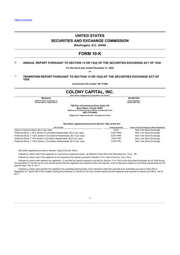 Thumbnail DigitalBridge Group 10-K Annual Report 2020