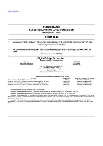 Thumbnail DigitalBridge Group 10-K Annual Report 2022