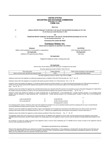 Thumbnail Coinbase 10-K Annual Report 2021