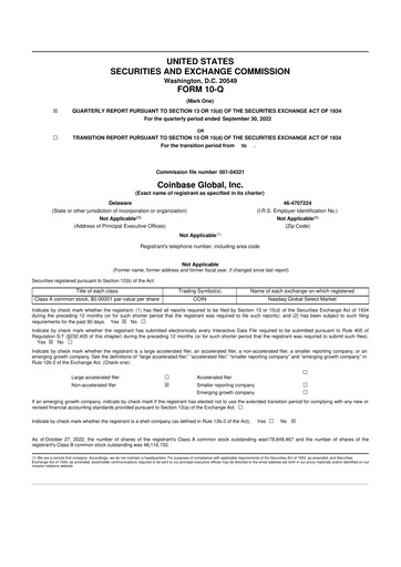 Thumbnail Coinbase 10-Q Quarterly Report FY2022 