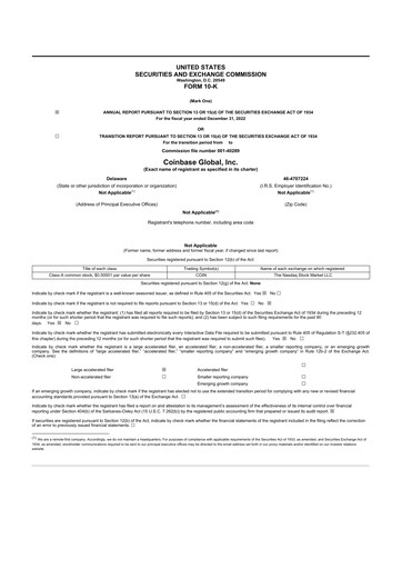 Thumbnail Coinbase 10-K Annual Report 2022