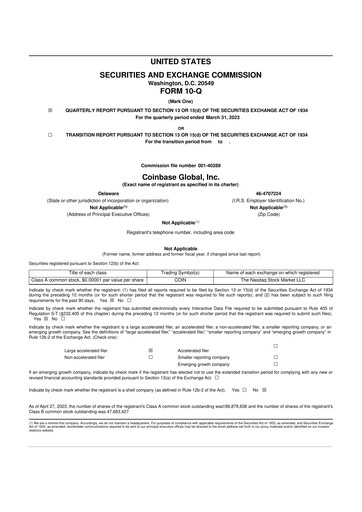 Thumbnail Coinbase 10-Q Quarterly Report FY2023 