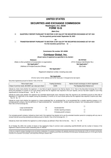 Thumbnail Coinbase 10-Q Quarterly Report FY2023 