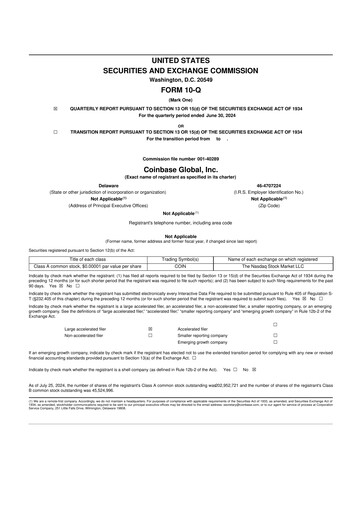 Thumbnail Coinbase 10-Q Quarterly Report FY2024 