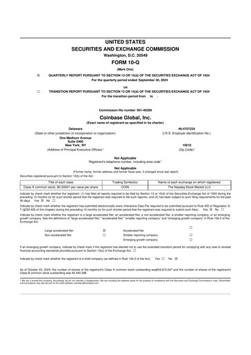 Thumbnail Coinbase 10-Q Quarterly Report FY2024 