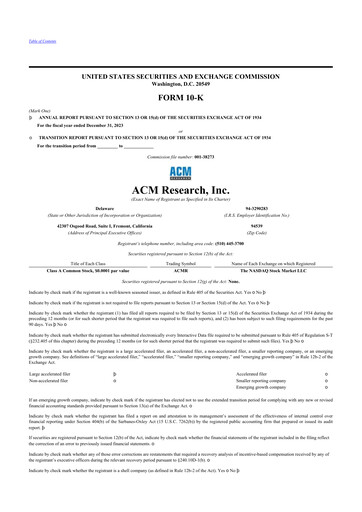 Thumbnail ACM Research
 10-K Annual Report 2023