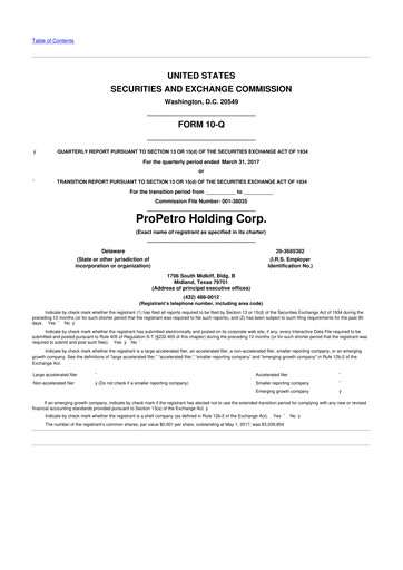 Thumbnail ProPetro 10-Q Quarterly Report FY2017 