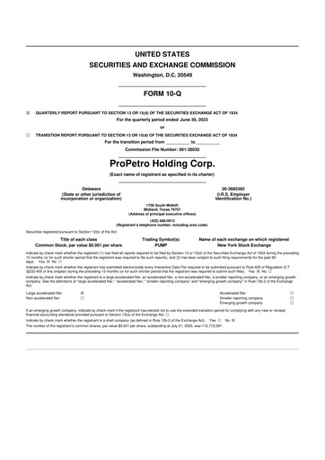 Thumbnail ProPetro 10-Q Quarterly Report FY2023 