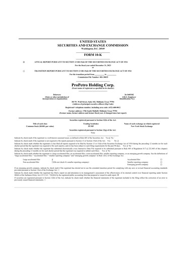 Thumbnail ProPetro 10-K Annual Report 2023