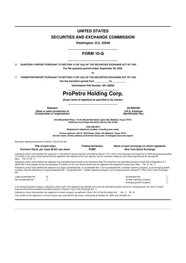 Thumbnail ProPetro 10-Q Quarterly Report FY2025 